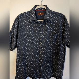 Toscano button down 100% silk shirt LARGE
